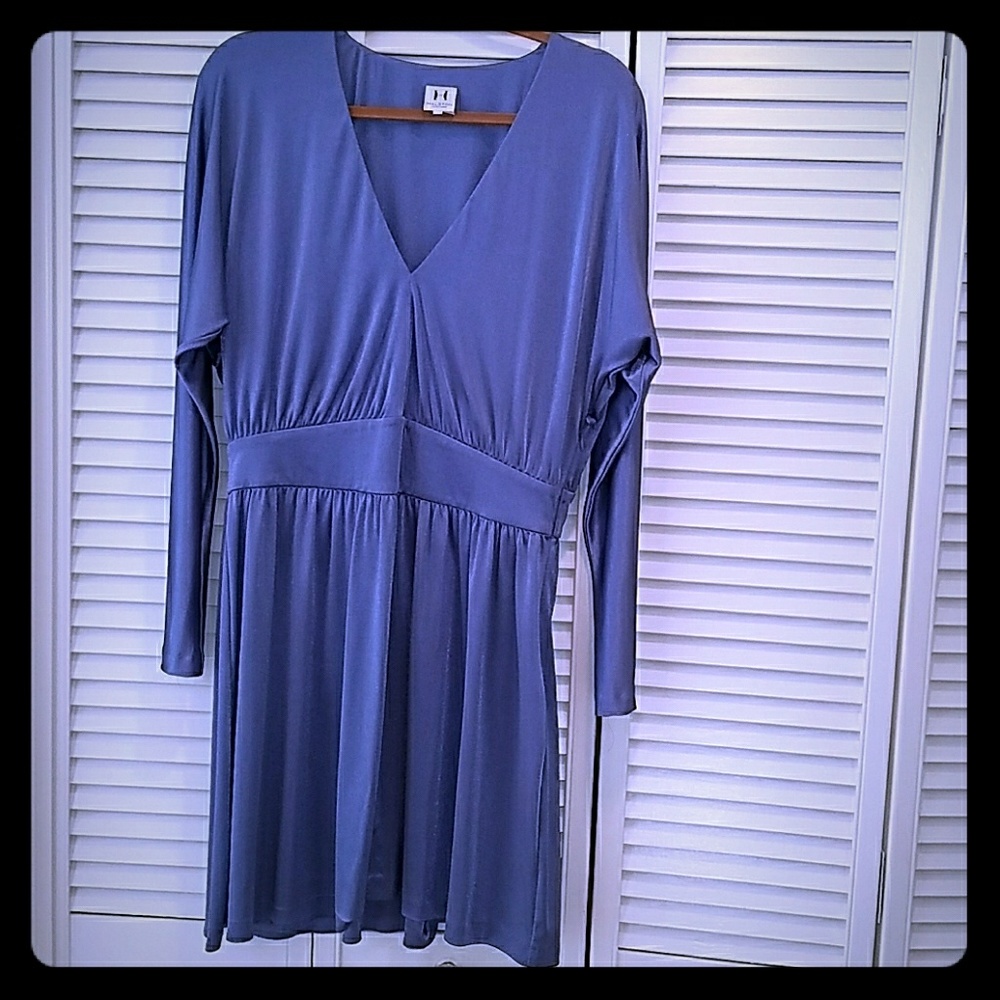 Halston Metalic blue dress